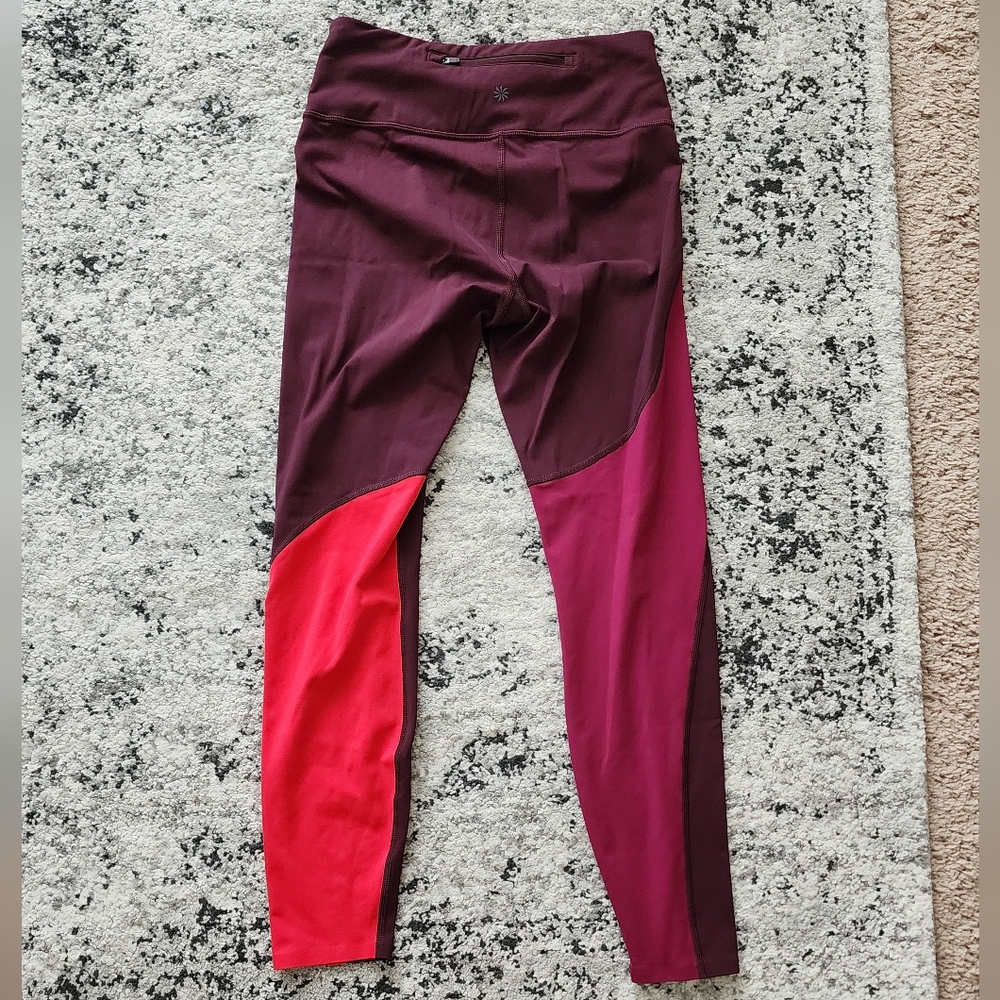 ATHLETA Color Block Active Leggings Womens Size S